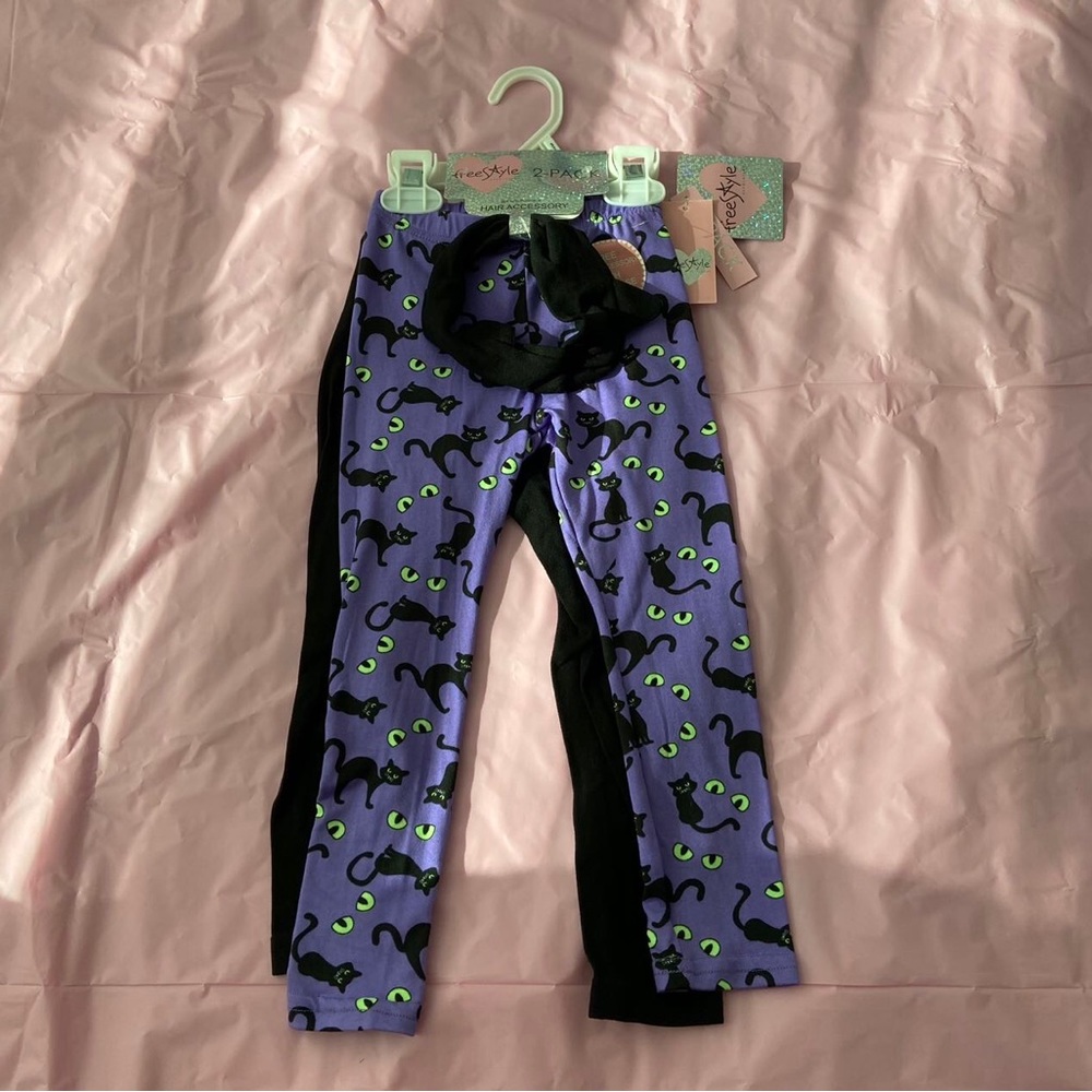 Toddler Girls’ Freestyle Revolution Purple Cat Eyes Yummy Leggings Set Size 3T